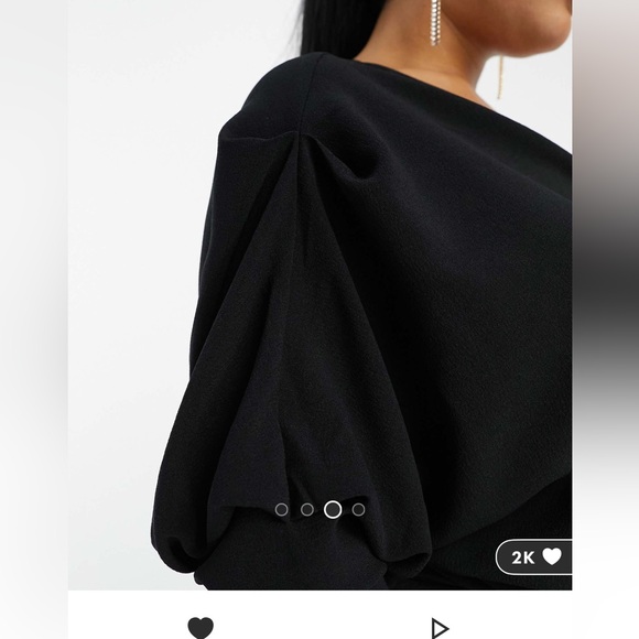 ASOS DESIGN Curve Slouchy Fallen Shoulder MIDI Dress - Picture 3 of 7